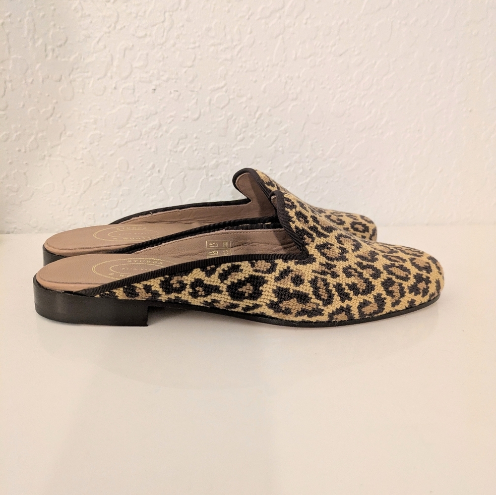 Stubbs & Wootton Women’s Jane  Leopard Needlepoint Mules – Size 8 – New (No Box) - Picture 4 of 8